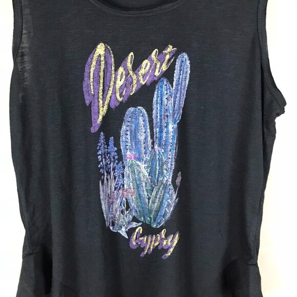 JESSICA SIMPSON 'Desert Gypsy' Ruffled Hem Tank Top NWT Small - Picture 2 of 8
